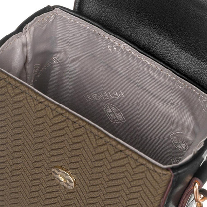 Mini torebka portfel ze skory ekologicznej z ozdobnym panelem