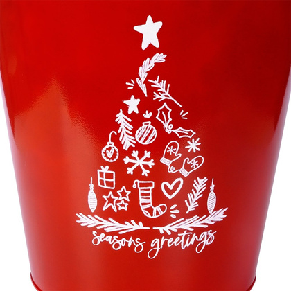 Osłonka na doniczkę metalowa czerwona 30,5x28,5 cm