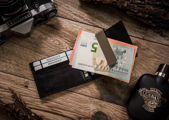 Mała banknotówka męska ze skóry naturalnej