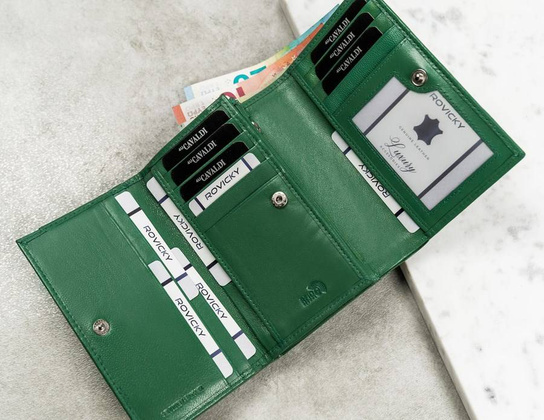 Duży portfel damski z bydlęcej skóry naturalnej