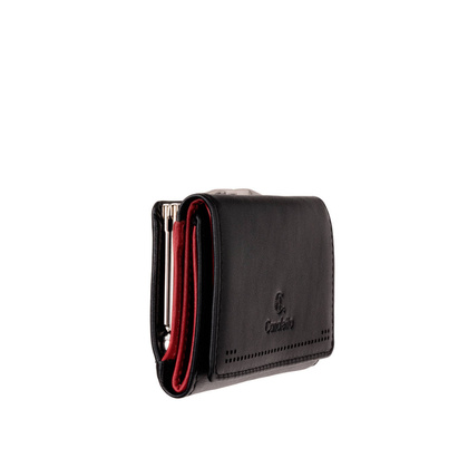 Czarny damski portfel Canaletto z perforacją laserową – elegancja i funkcjonalność PD1223P51