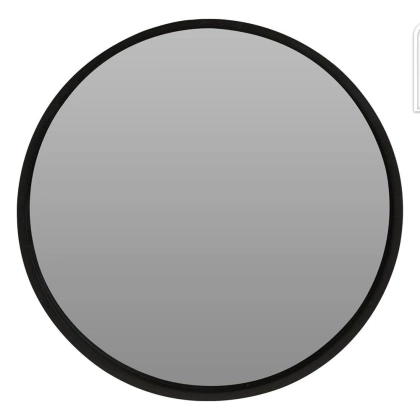 Lustro w czarnej drewnianej ramie okrągłe ścienne łazienkowe do salonu czarne 40 cm