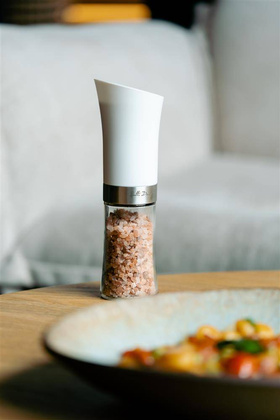 Grawitacyjny młynek do soli i pieprzu elektryczny biały LIVIO 8852