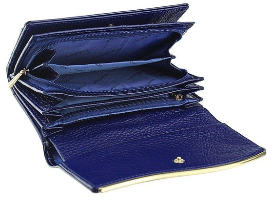 Portfel damski skórzany GREGORIO ZLF-112 Ciemny niebieski