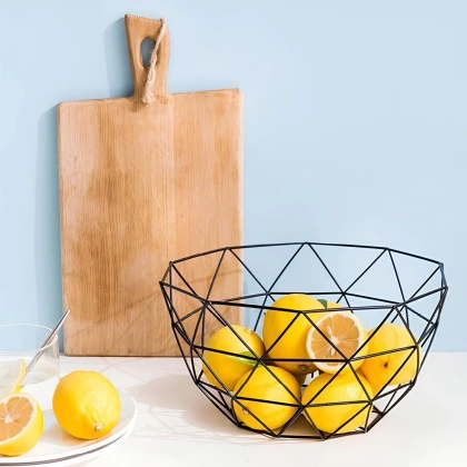 Koszyk na owoce i warzywa z wieszakiem kosz metalowy czarny miska loft