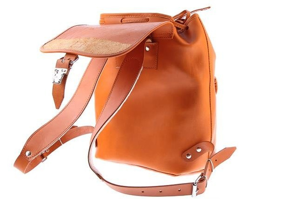 Duży plecak skórzany KEMER VOOC Vintage P38 brąz