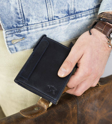 Portfel z dwiema kieszeniami na bilon Rovicky Granatowy