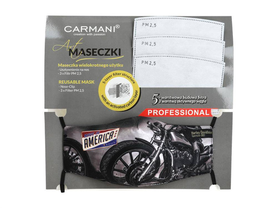 Maseczka ochronna z filtrem - Motory (CARMANI)