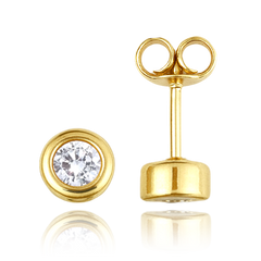 MINET Pierścien złote kolczyki z białymi cyrkoniami Au 585/1000 1,35g