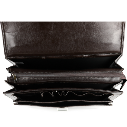 518 Teczka męska 3-komorowa - brąz KEMER