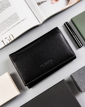 Duży portfel damski z bydlęcej skóry naturalnej