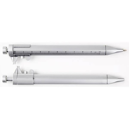 Długopis plastikowy z suwmiarką PRESCOT Srebrny