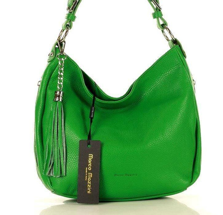 MARCO MAZZINI Miejska torebka skórzana sacco zielony prato - min. zamówienie 20 / 50 / 100 szt.