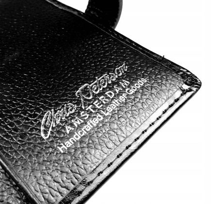 Etui na dokumenty z lakierowanej skóry Peterson Czarne