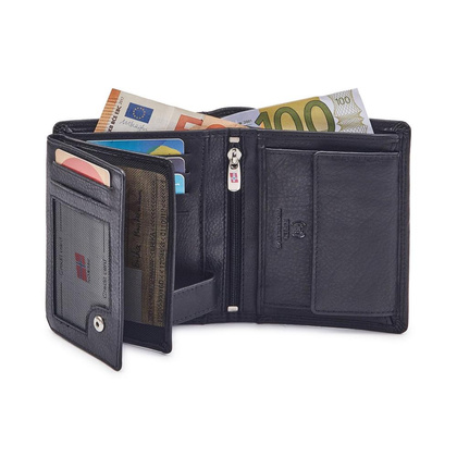 Portfel męski skórzany GW-10 RFID Czarny