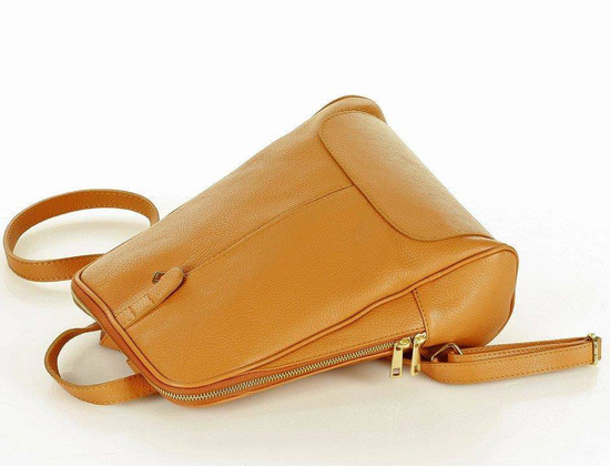 Plecak skórzany włoski MAZZINI - Capri Elegante skóra dollaro brąz camel - min. zamówienie 20 / 50 / 100 szt.