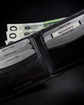 Portfel męski z naturalnej skóry licowej z wyjmowanym etui na karty