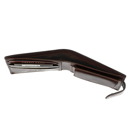 Portfel męski skórzany 0711/17-25 RFID ciemny brąz