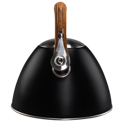 Czajnik stalowy tradycyjny z automatycznym gwizdkiem czarny 3 l