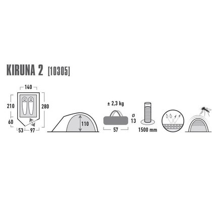 Namiot High Peak Kiruna 2 niebiesko szary 10305