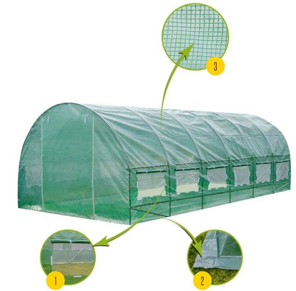 Tunel foliowy z oknami- 18m2 Zielony