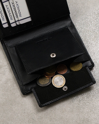 Klasyczny portfel meski z eleganckimi przeszyciami