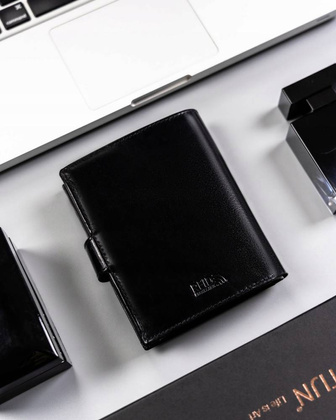 Klasyczny skorzany portfel meski na zatrzask