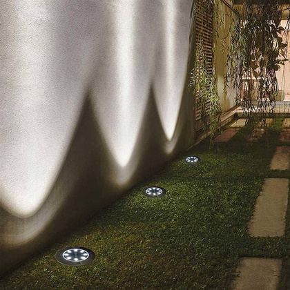 lampa solarna 8 LED SMD do wbicia w podłoże kpl. 4 szt.