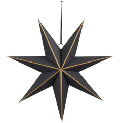 GWIAZDA DEKORACYJNA WISZĄCA PAPIEROWA FSC 18x60CM CZARNA 7 RAMION MICA