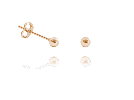 MINET Rose gold kolczyki srebrne KULKI MAŁE 3 mm