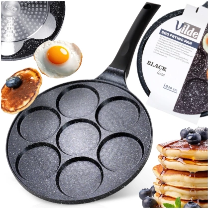 Patelnia do jajek granitowa 7 otworów BLACK LINE 26 cm