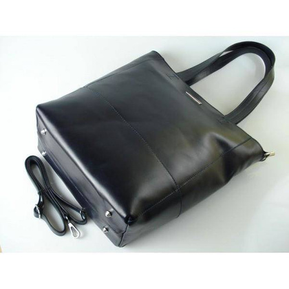 WŁOSKA TOREBKA SHOPPER BAG A4 la BOMBA GRANATOWA SB4010BS
