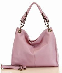 MARCO MAZZINI Torba skórzana hobo leather bag lila róż - min. zamówienie 20 / 50 / 100 szt.