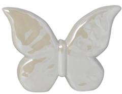 Motyl ceramiczny beżowy perłowy średni
