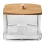 Pojemnik podajnik na patyczki kosmetyczne z pokrywką bambusową