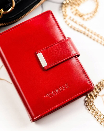 Pojemny skorzany portfel damski na zatrzask