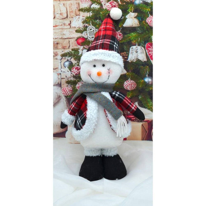 Bałwanek dekoracyjny 50 cm czerwony