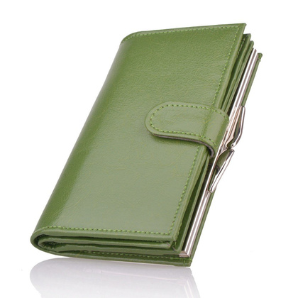 Portfel damski skórzany KEMER P13 Zielony - min. zamówienie 20 / 50 / 100 szt.