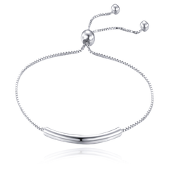 MINET Elegancka srebrna bransoletka poziomą poprzeczką