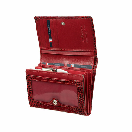 Portfel damski skórzany z biglem croco Canaletto PD1208s162