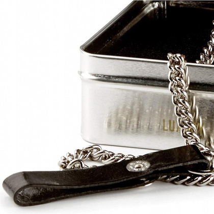 Skórzany portfel męski z łańcuchem Peterson Czarny