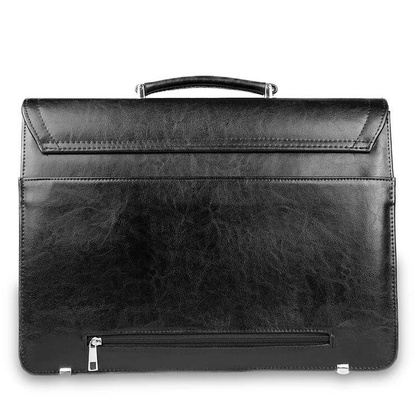 Skórzana teczka męska na laptopa czarna aktówka - Pavone Nero Marsala 2171 BL