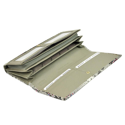 Portfel damski skórzany PELLUCCI SN-122 RFID popiel + pomarańcz