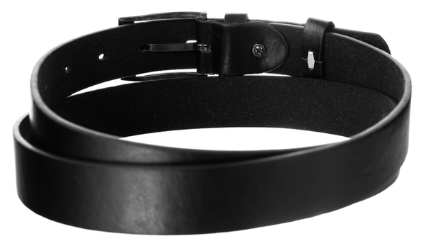 Klasyczny pasek ze srebrną klamrą, model unisex, skóra ekologiczna