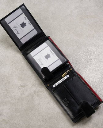 Skórzany portfel męski z kieszenią na dowód rejestracyjny