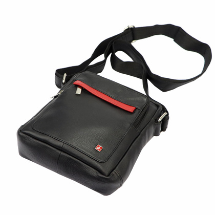 Saszetka męska z naturalnej skóry Albatross BB178 Czarna