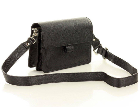 MARCO MAZZINI Torebka listonoszka skórzana messenger italian design czarna - min. zamówienie 20 / 50 / 100 szt.