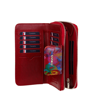 Czerwony portfel damski BajuBaj ze skóry naturalnej – funkcjonalność i styl w jednym PD2006s116 RFID