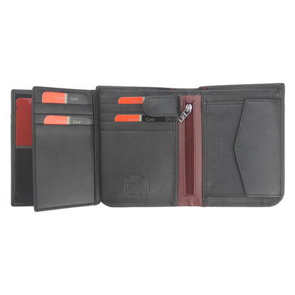 Portfel męski skórzany PIERRE CARDIN TILAK35 326 RFID Czarny / Czerwony