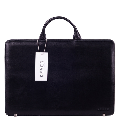 Teczka damska skórzana KEMER T12 Czarna - min. zamówienie 20 / 50 / 100 szt.